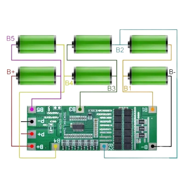 Daly BMS 6S 24V 40A-60A Li-ion Con Bilanciamento E NTC - Porta Comune